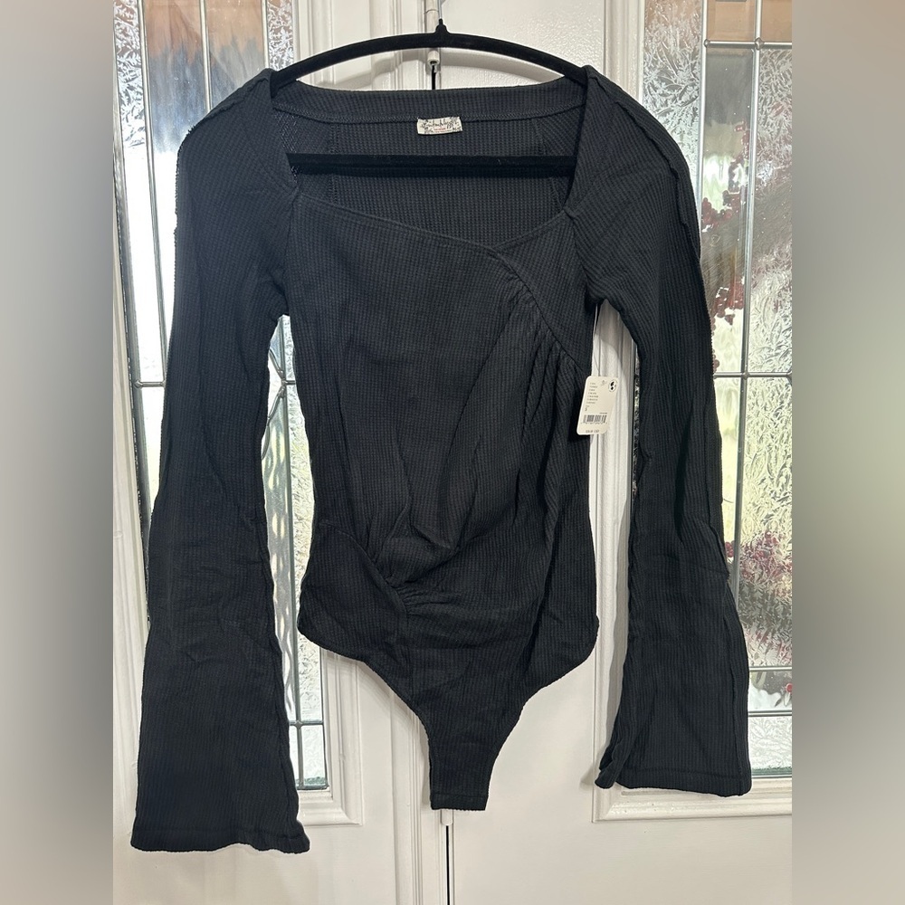 Free People On A Cloud Bodysuit in black size small - NWT